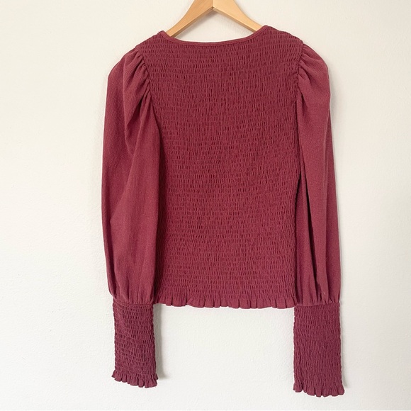 Anthropologie Smocked Puff-Sleeved Top size S - Picture 7 of 14